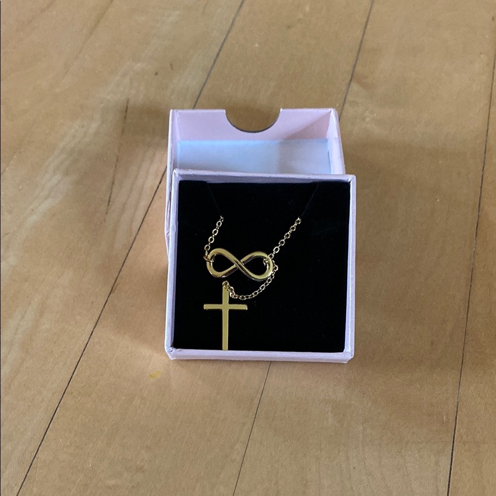 Gold Infinity Cross Necklace